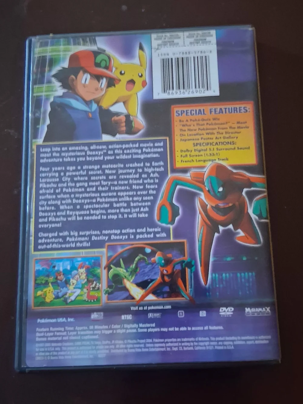 Pokemon Destiny Deoxys DVD — Purple, Blue, Red, Green(DVD &CARD 16/107 2005